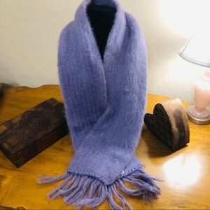 Penthouse Knits Blue Knit Scarf Made in USA